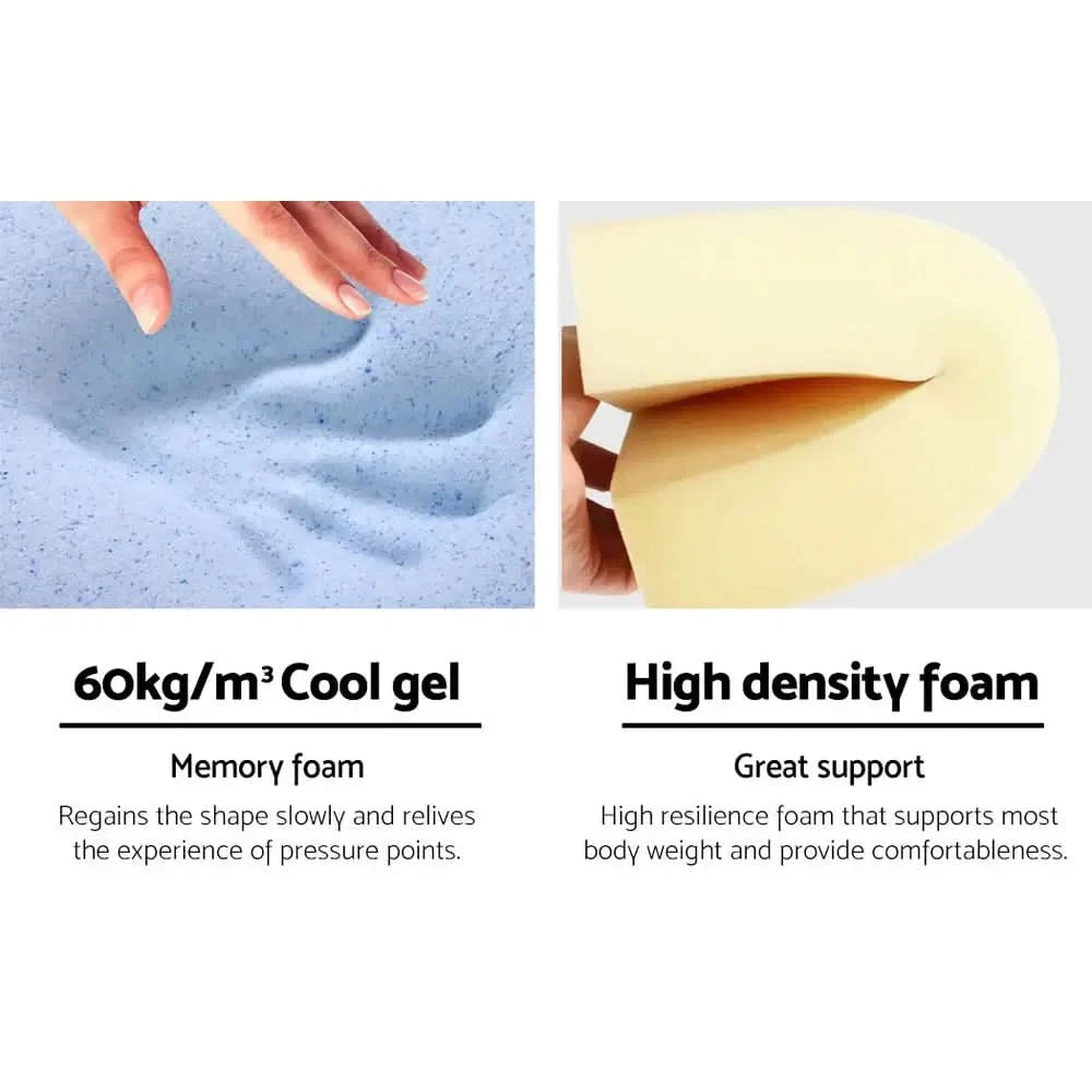 Wedge pillow with adaptive memory foam and high-density support foam